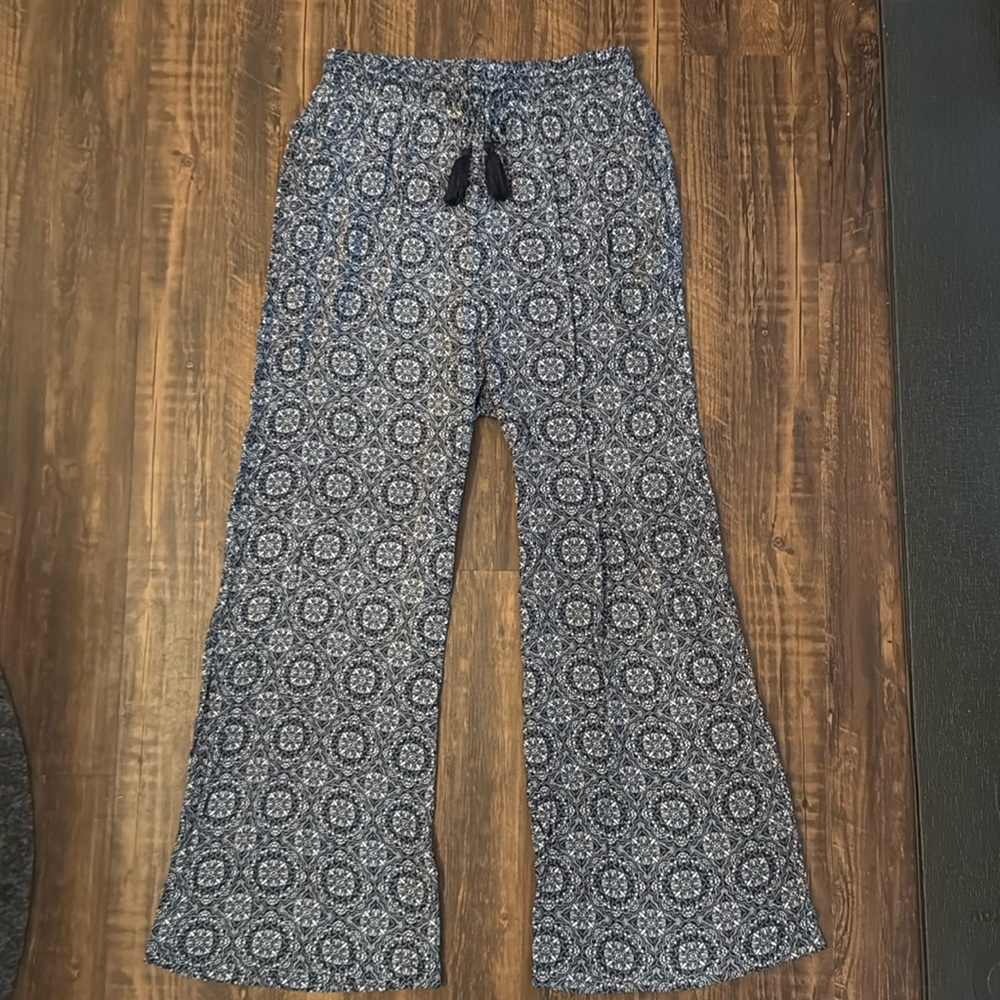 Knox Rose Palazzo Pants - Blue & White